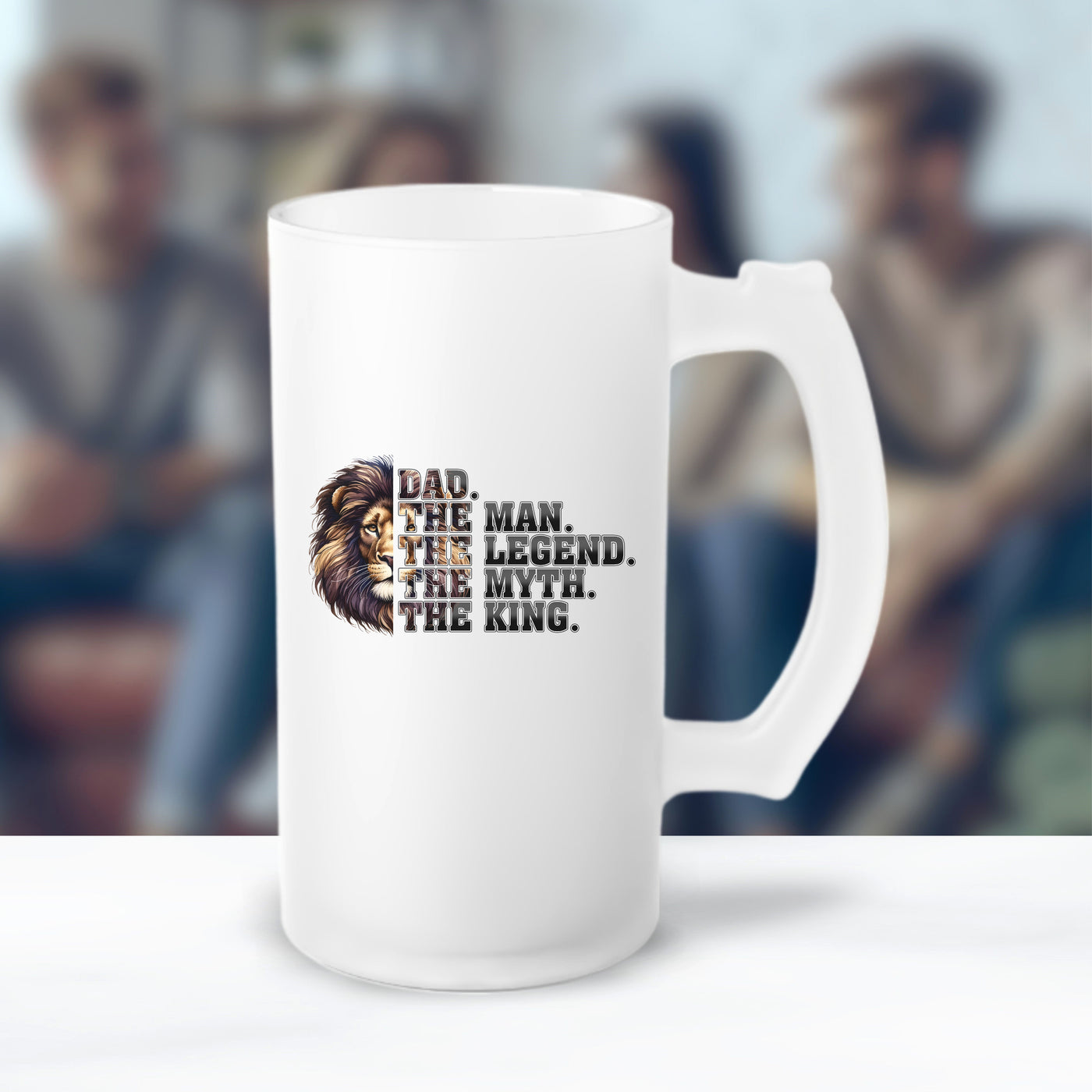 Beer Mug - Fathers Day Gift - Frosted Glass Mug For The Ultimate Mancave - Practical Gift For Dad - Ideal Gift For Beer Lovers - Party Starter Mug