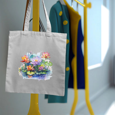 a tote bag hanging on a clothes rack