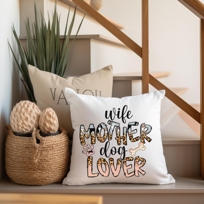 a white pillow sitting on top of a wooden shelf