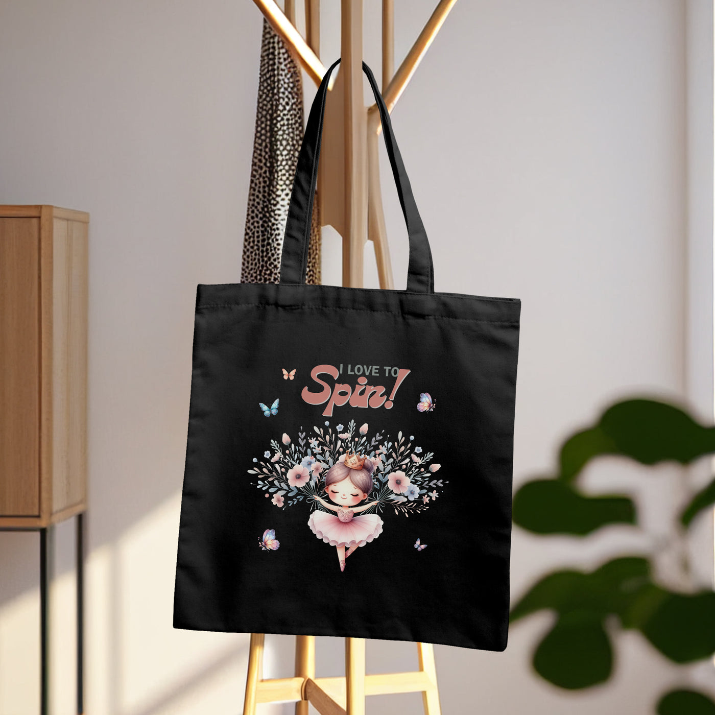 Tote Bag - I Love To Spin Tote Bag - Handcrafted Cotton Tote For Eco-Friendly Shopping