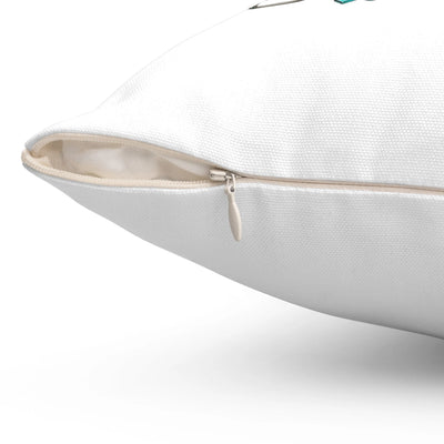 a close up of a pillow with a zipper