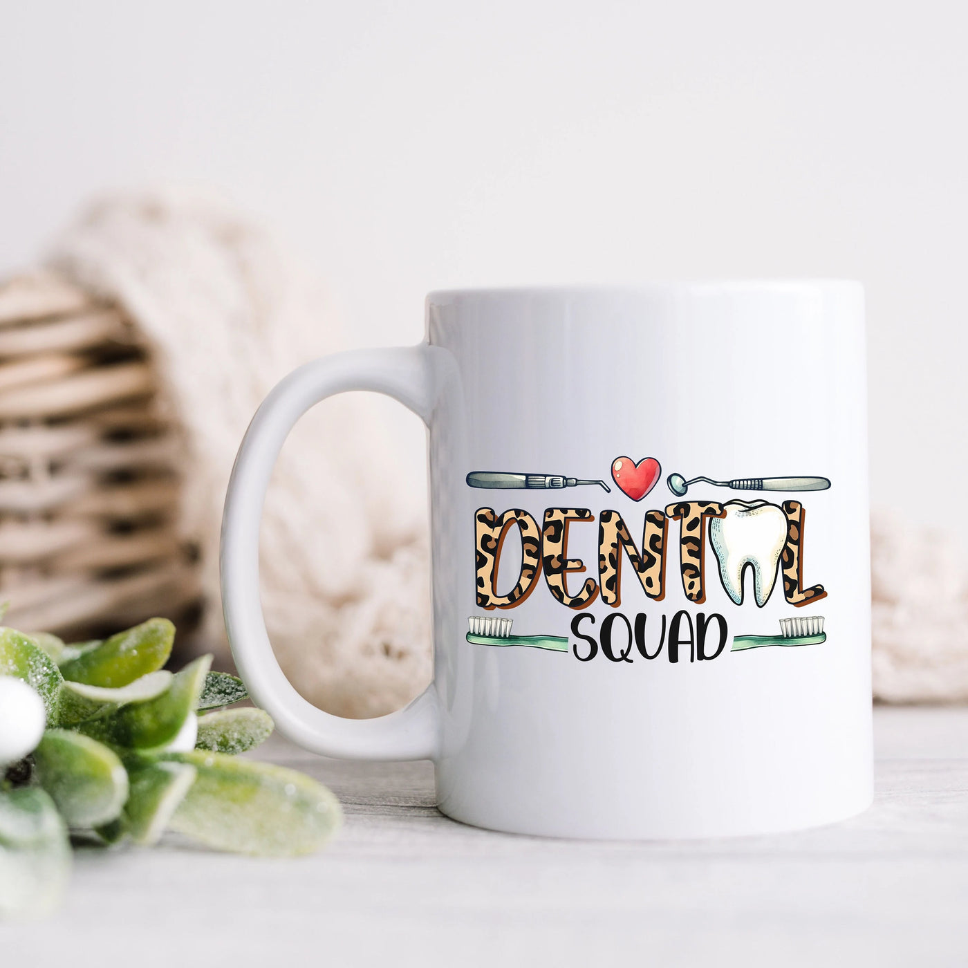 a white coffee mug with the words dental sound on it