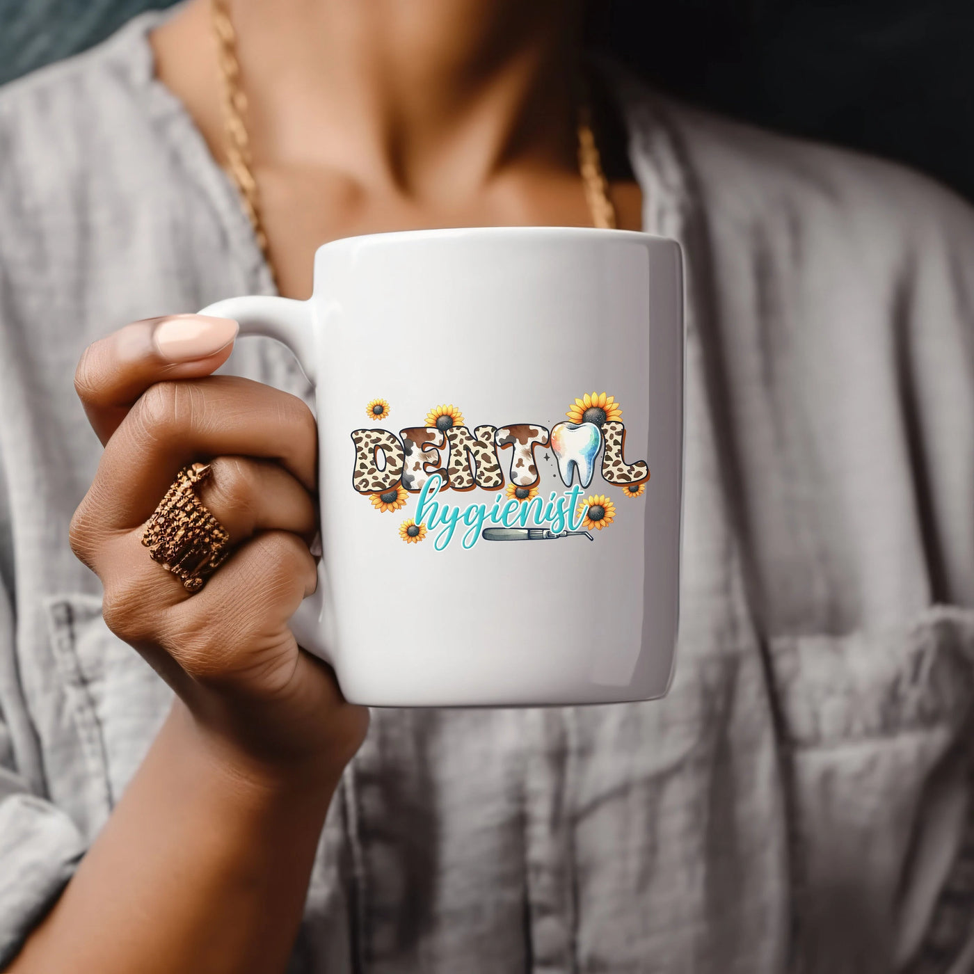 a woman is holding a coffee mug with the word engaged on it