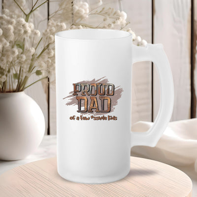 Beer Mug - Fathers Day Gift - Frosted Glass Mug For The Ultimate Mancave - Practical Gift For Dad - Ideal Gift For Beer Lovers - Party Starter Mug