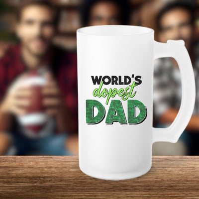 Beer Mug - Frosted Beer Glass Dads Ultimate Mancave Mug - Fathers Day Beer Lovers Gift