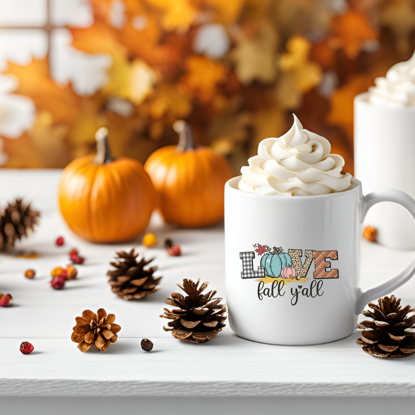 Love Fall Ya'll Ceramic Coffee Mug - Perfect for Autumn