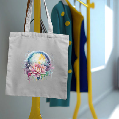 a tote bag hanging on a clothes rack