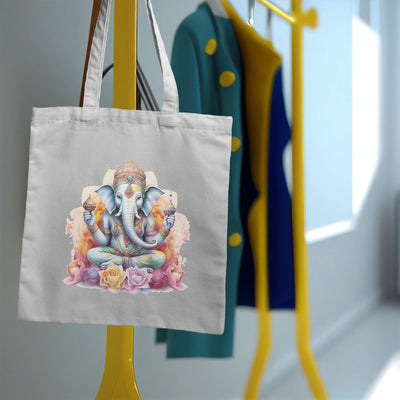 a tote bag with a picture of an elephant on it