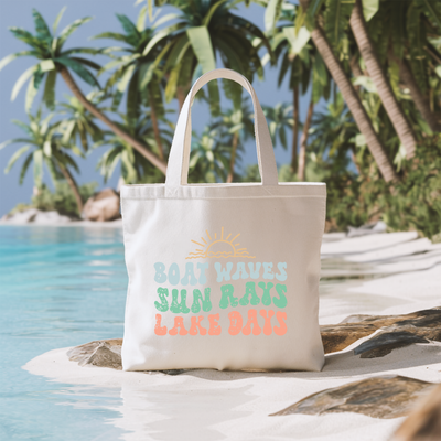 a white bag sitting on top of a sandy beach