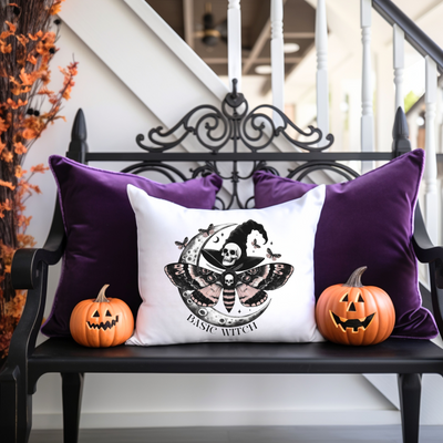 Square Basic Witch Halloween Pillow - Fall Decor Essential - Pillow & Mug Co.