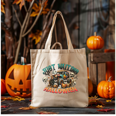 a trick or treat bag sitting on top of a table