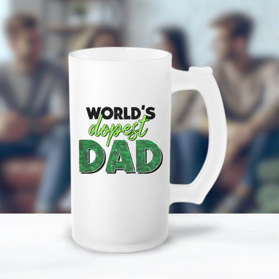 Beer Mug - Frosted Beer Glass Dads Ultimate Mancave Mug - Fathers Day Beer Lovers Gift