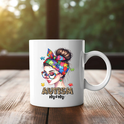 a white coffee mug with a picture of a woman's face on it