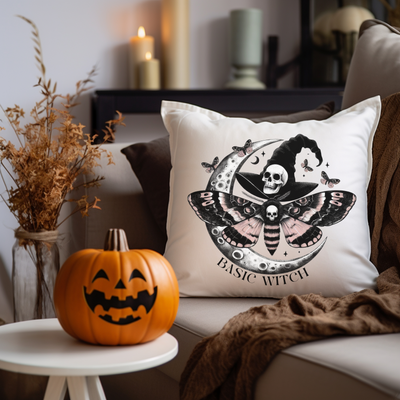 Square Basic Witch Halloween Pillow - Fall Decor Essential - Pillow & Mug Co.