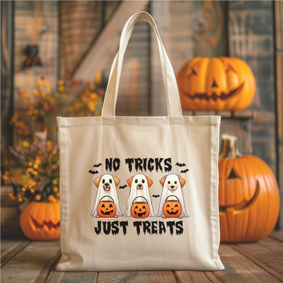 a trick bag with three ghost dogs on it