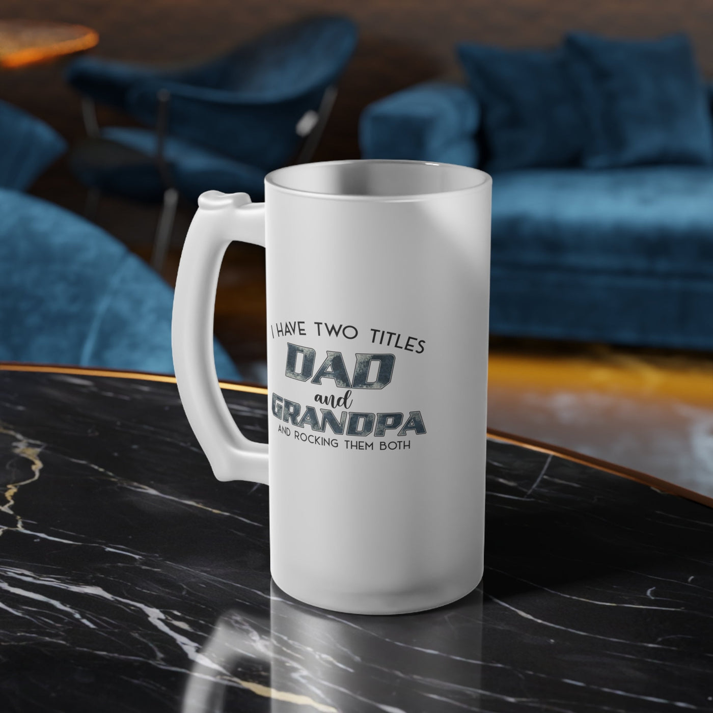 Fathers Day Gift Frosted Glass Mug for Mancaves - Ideal for Beer Lovers  Dads Get the Party Started with This Practical Mug Printify