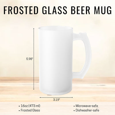 Fathers Day Gift Frosted Glass Mug for Mancaves - Ideal for Beer Lovers  Dads Get the Party Started with This Practical Mug Printify