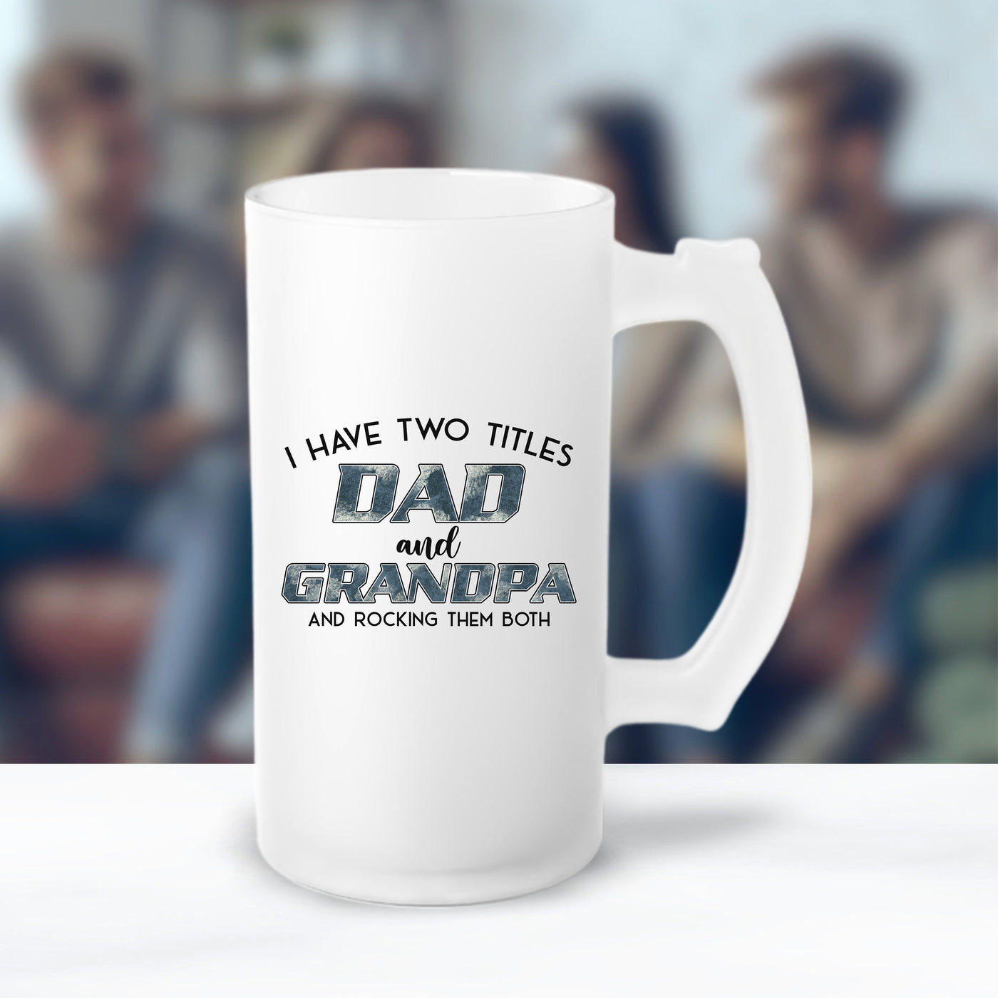 Fathers Day Gift Frosted Glass Mug for Mancaves - Ideal for Beer Lovers  Dads Get the Party Started with This Practical Mug Printify