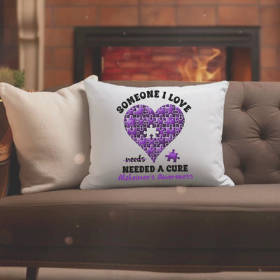 Alzheimer's Awareness Pillow - Someone I Love Design