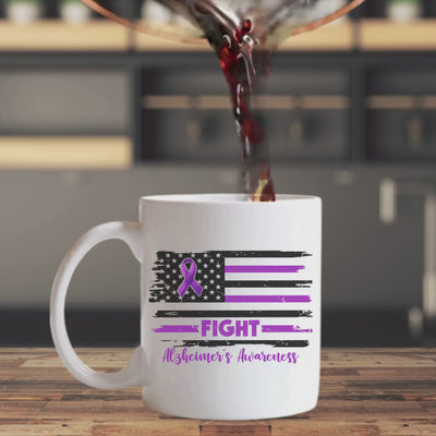 Alzheimers Awareness Ceramic Mug - Fight Dementia with Every Sip