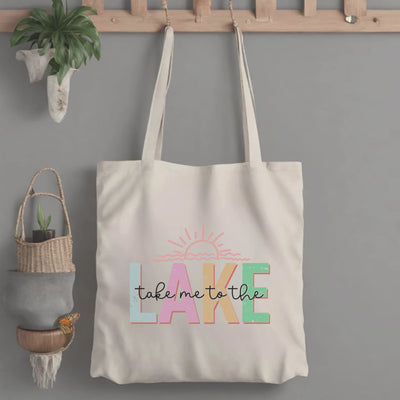 Take Me To the Lake Summer Time Tote Bag - Lightweight and Spacious for Your Next Vacation