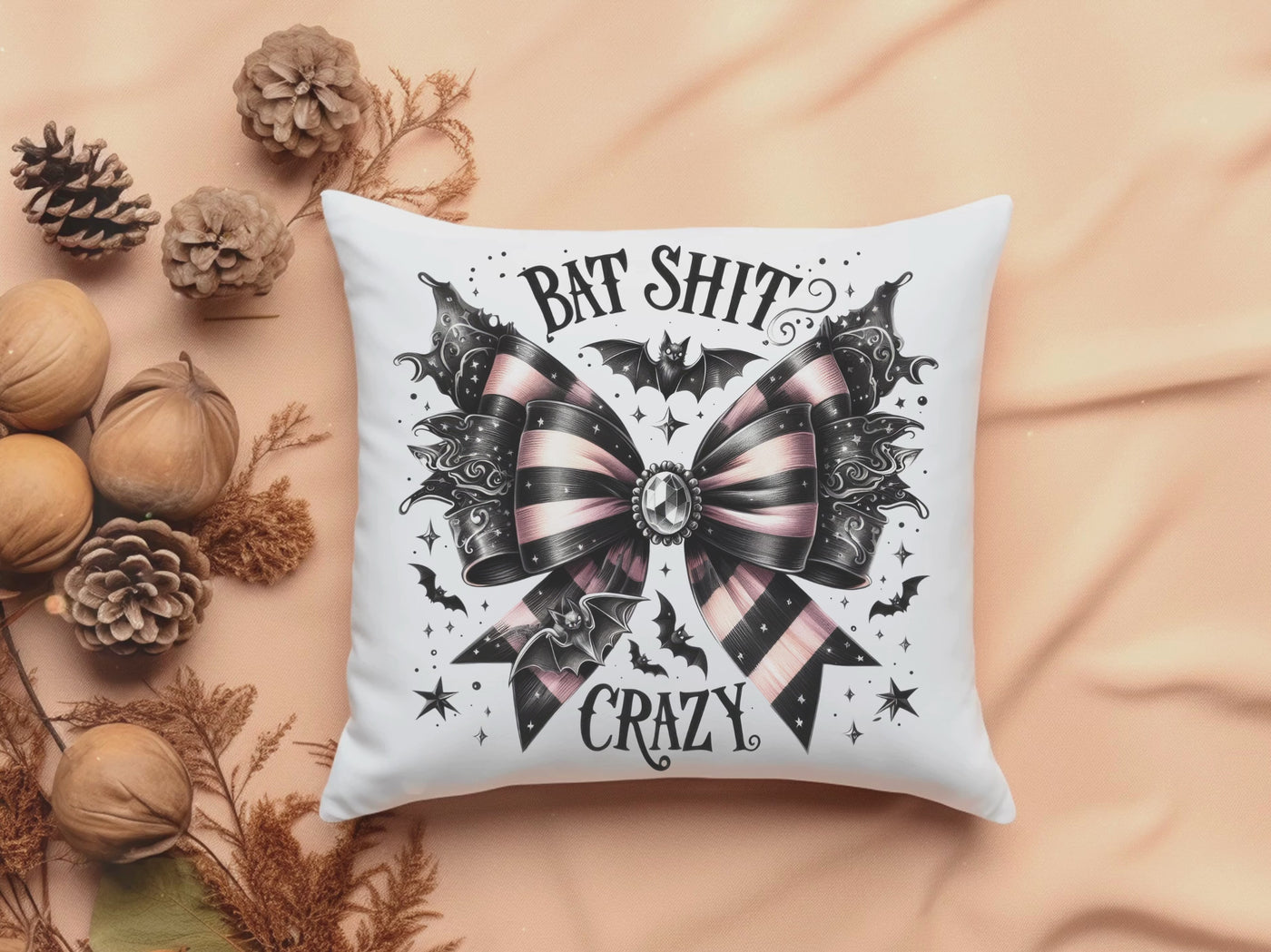 Spooky Bat-Themed Halloween Pillow - Perfect for Halloween Decor or Costume Accents