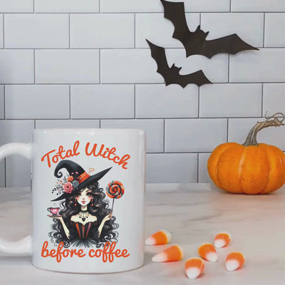 Witchy Halloween Ceramic Mug - Perfect for Coffee Rituals