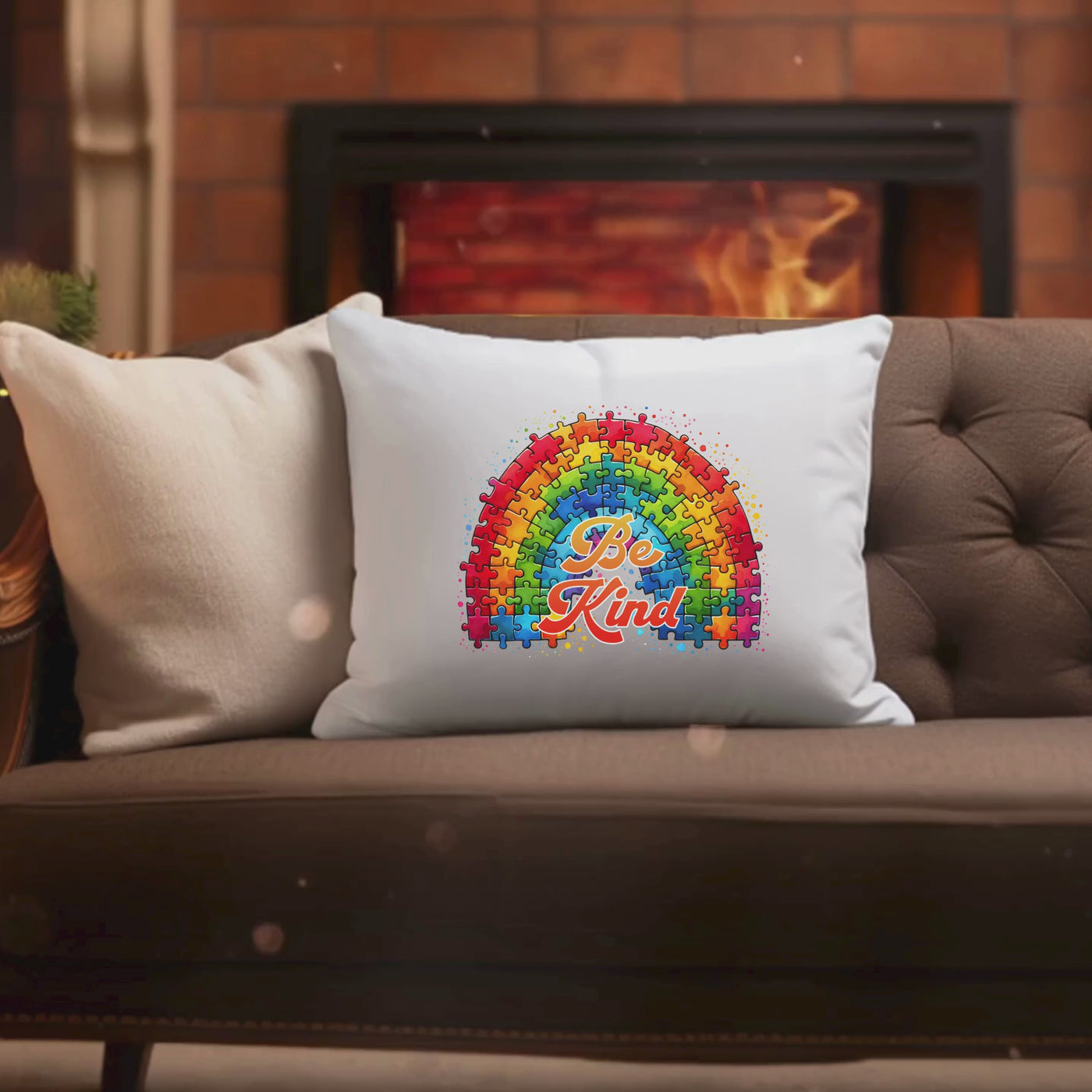 Autism Awareness Square Pillow - Stylish Support for the Cause