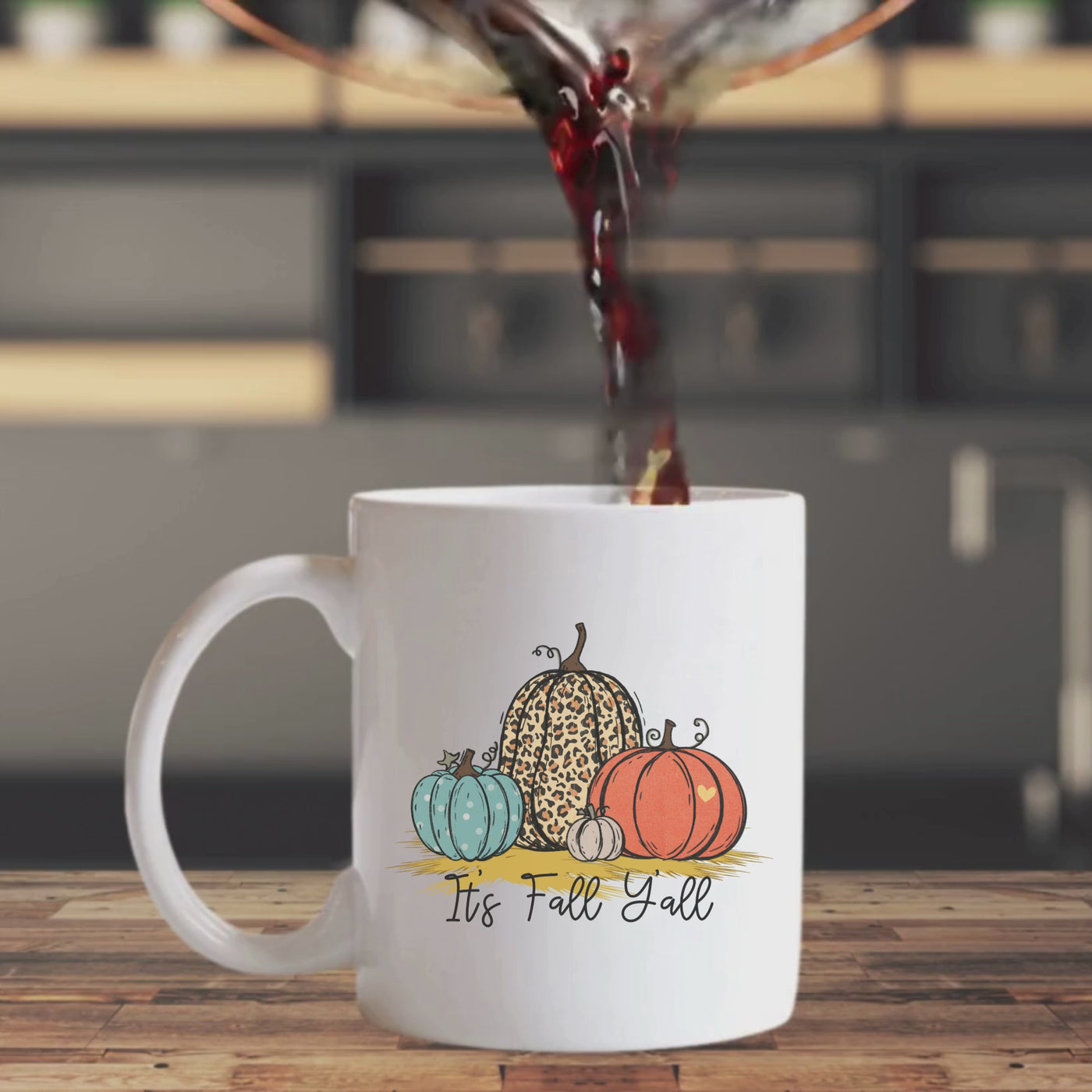 Autumn Mornings Ceramic Coffee Mug - 11oz for Fall Vibes - Perfect for Cozy Mornings