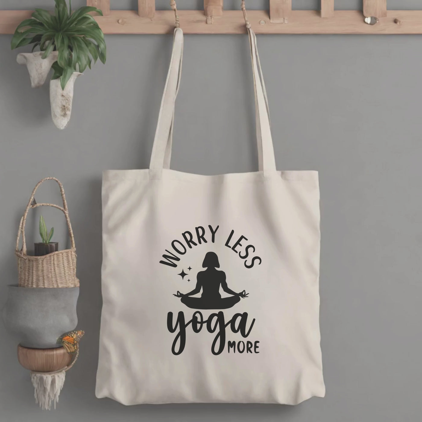 Custom Spiritual Yoga Tote Bag - Serenity Mindful Balanced - Holistic Wellness with Meditative Tranquility