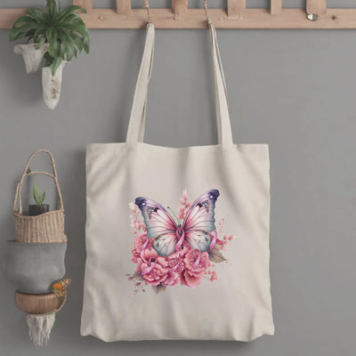 Stylish Breast Cancer Awareness Canvas Tote Bag - Supports a Great Cause