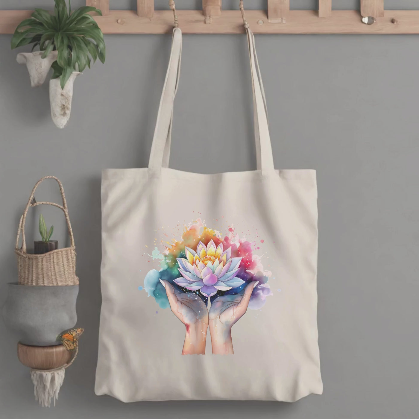 Custom Spiritual Yoga Tote Bag - Mindful Meditative  Holistic - Perfect for Wellness Balance and Peace