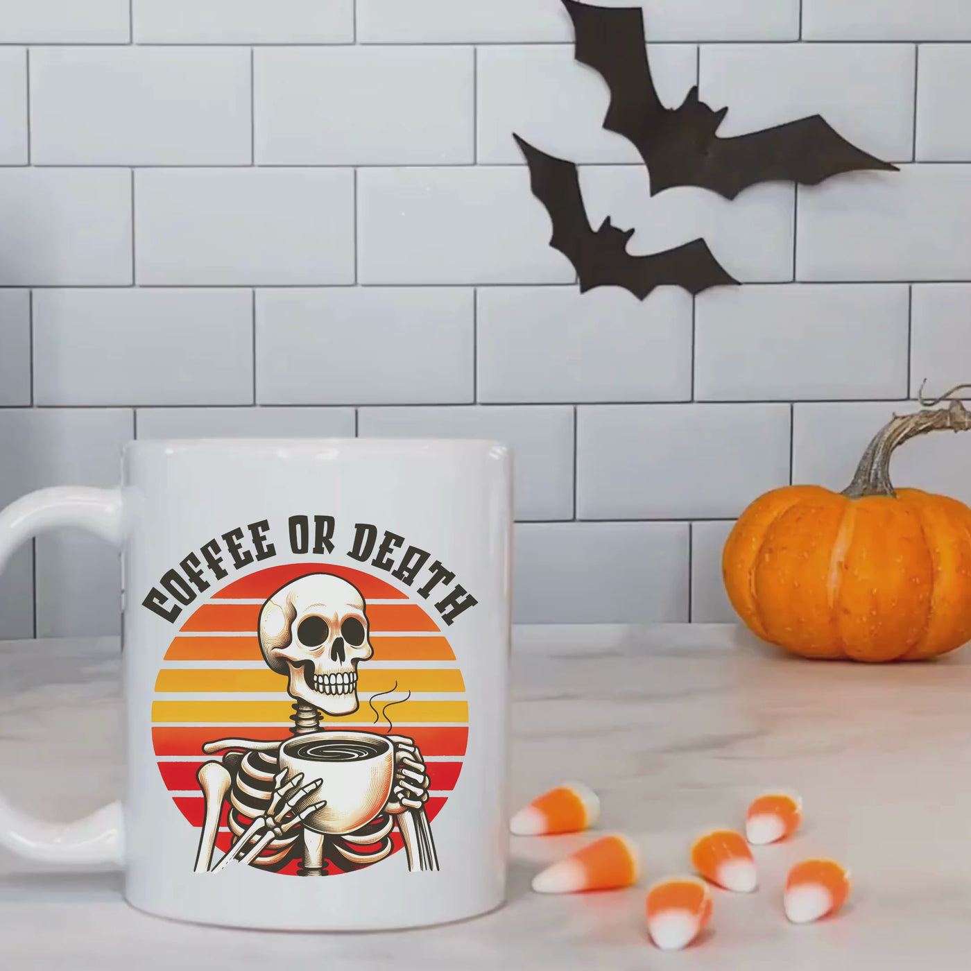 Scary and Spooky Halloween Mug - Coffee Or Death - 11oz - Perfect Gift