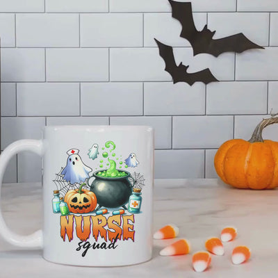 Nurse Squad Halloween Ceramic Mug - Spooktacular Addition to Your Collection