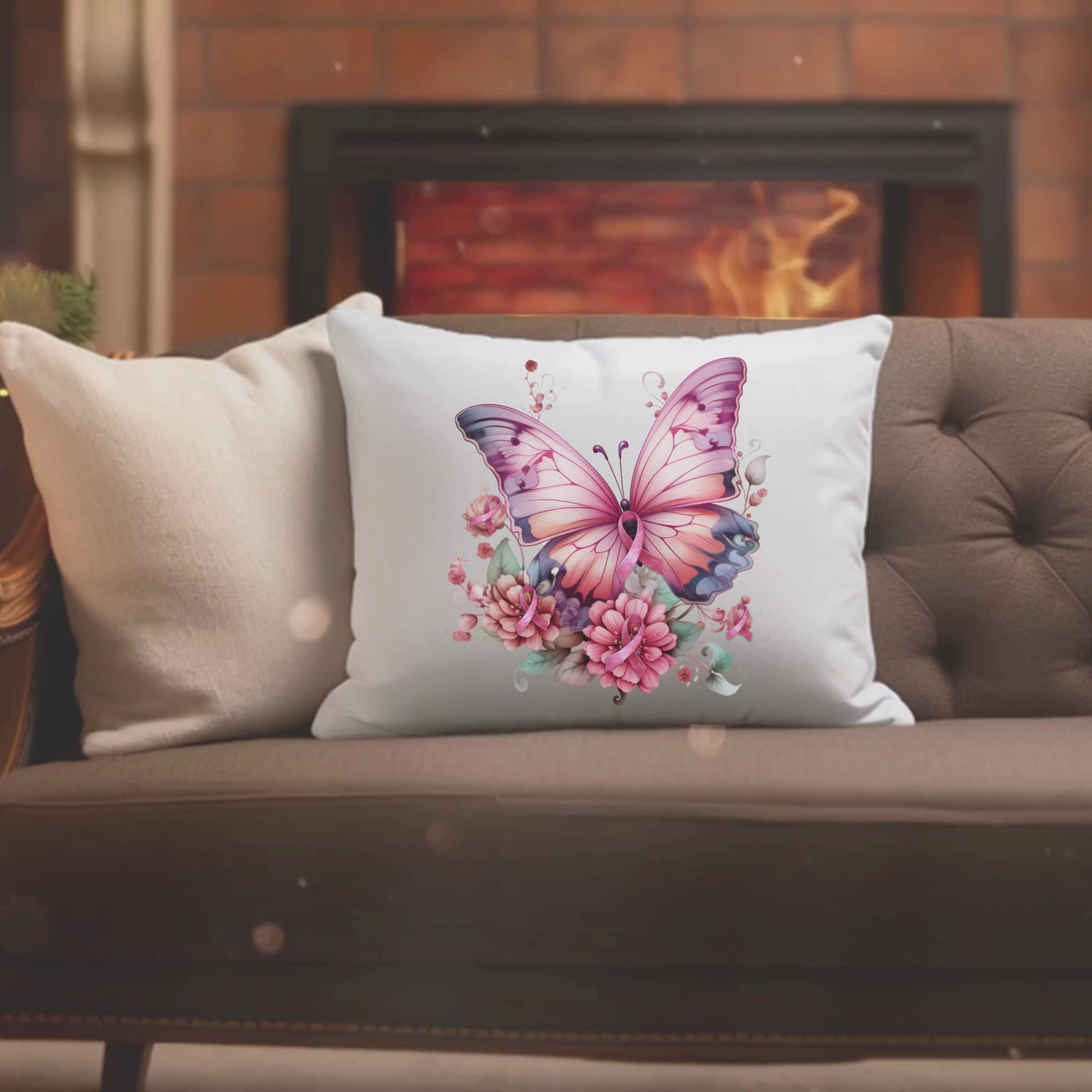 Breast Cancer Awareness Square Pillow - Perfect for Personalizing Your Home Decor