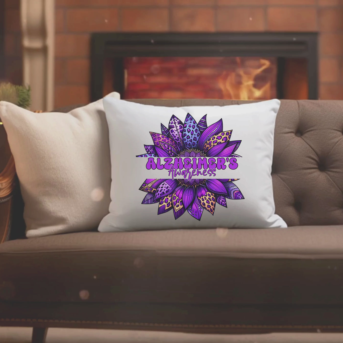 Alzheimer's Awareness Pillow - Support the Cause with Our Soft and Comfortable Design