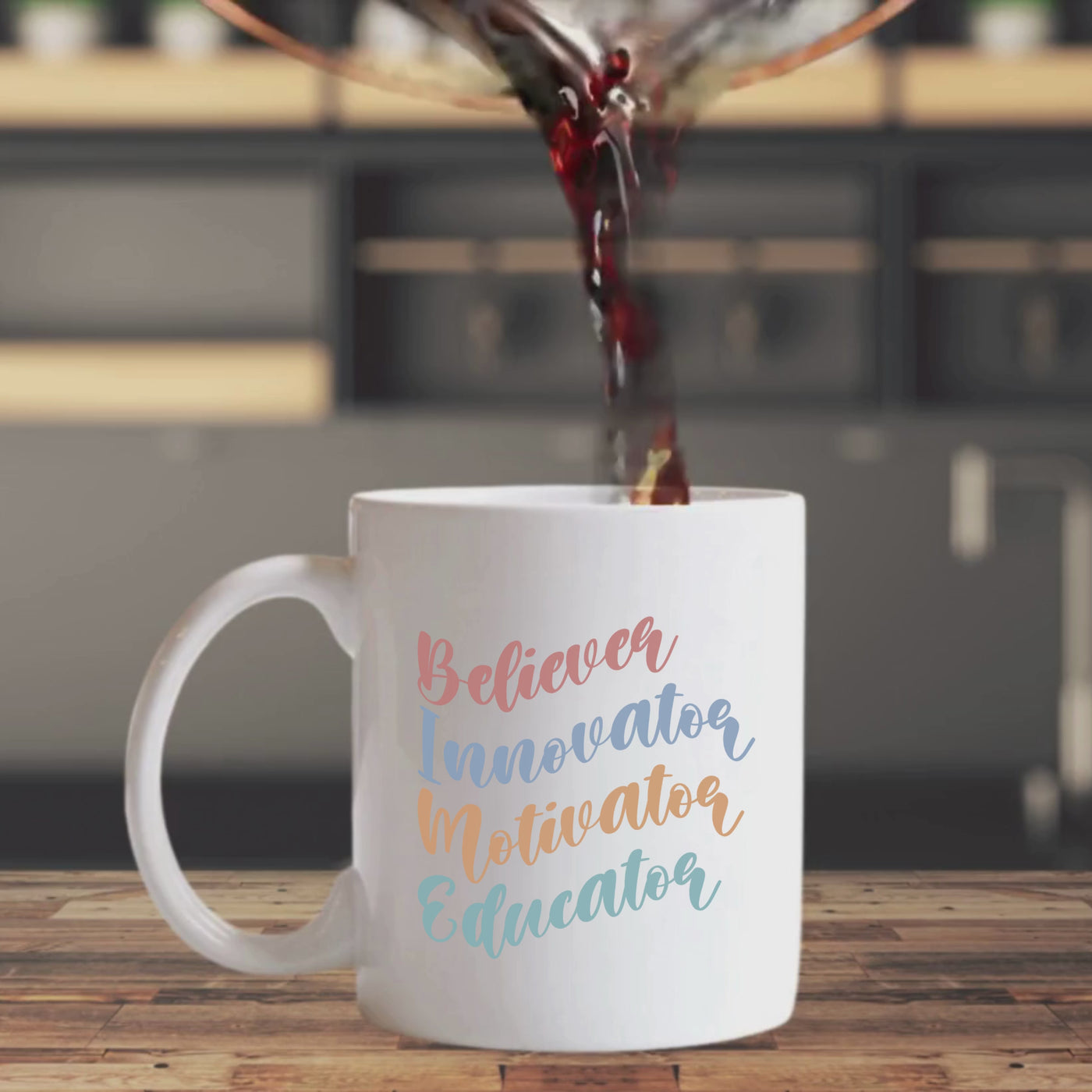 Believer Innovator Educator Ceramic Mug for Motivated Teachers  11oz