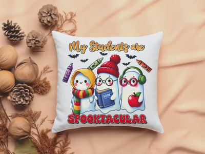 Spooktacular Halloween Square Pillow - Perfect for Teachers