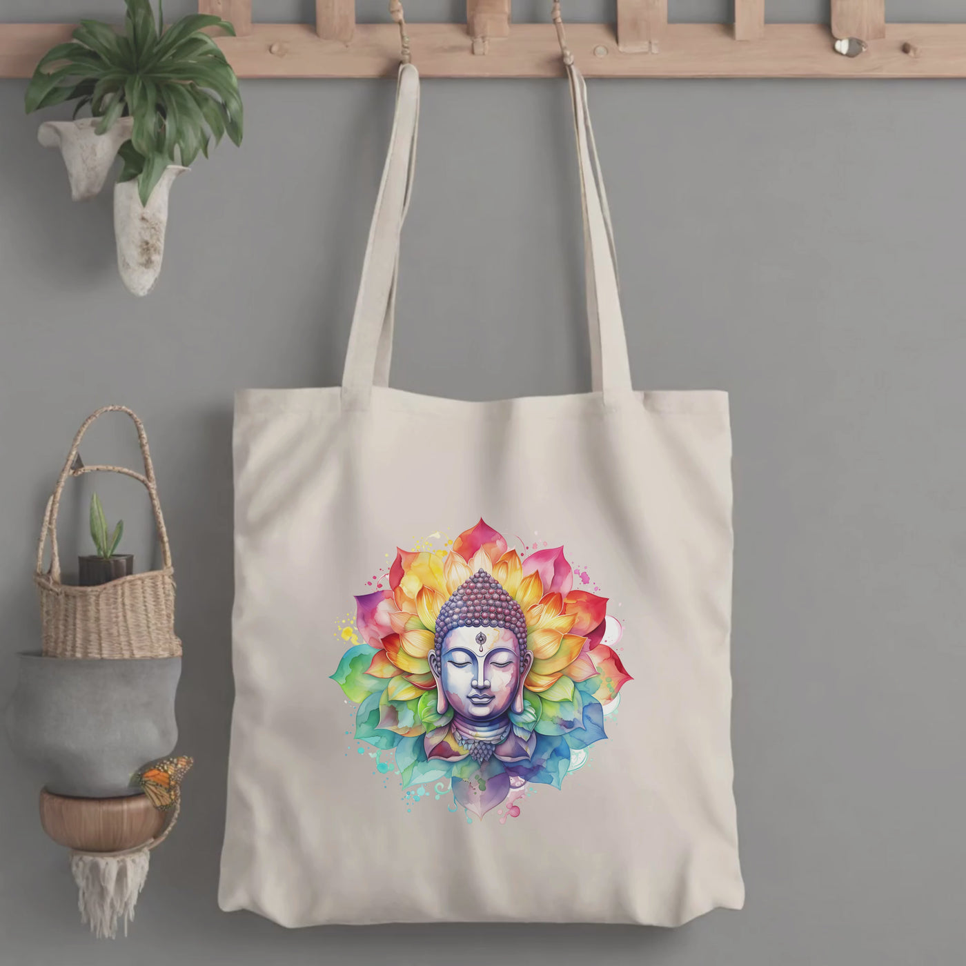 Custom Spiritual Yoga Tote Bag - Mindful Meditative Wellness Holistic - Balance Harmony Tranquility Serenity Peace Zen