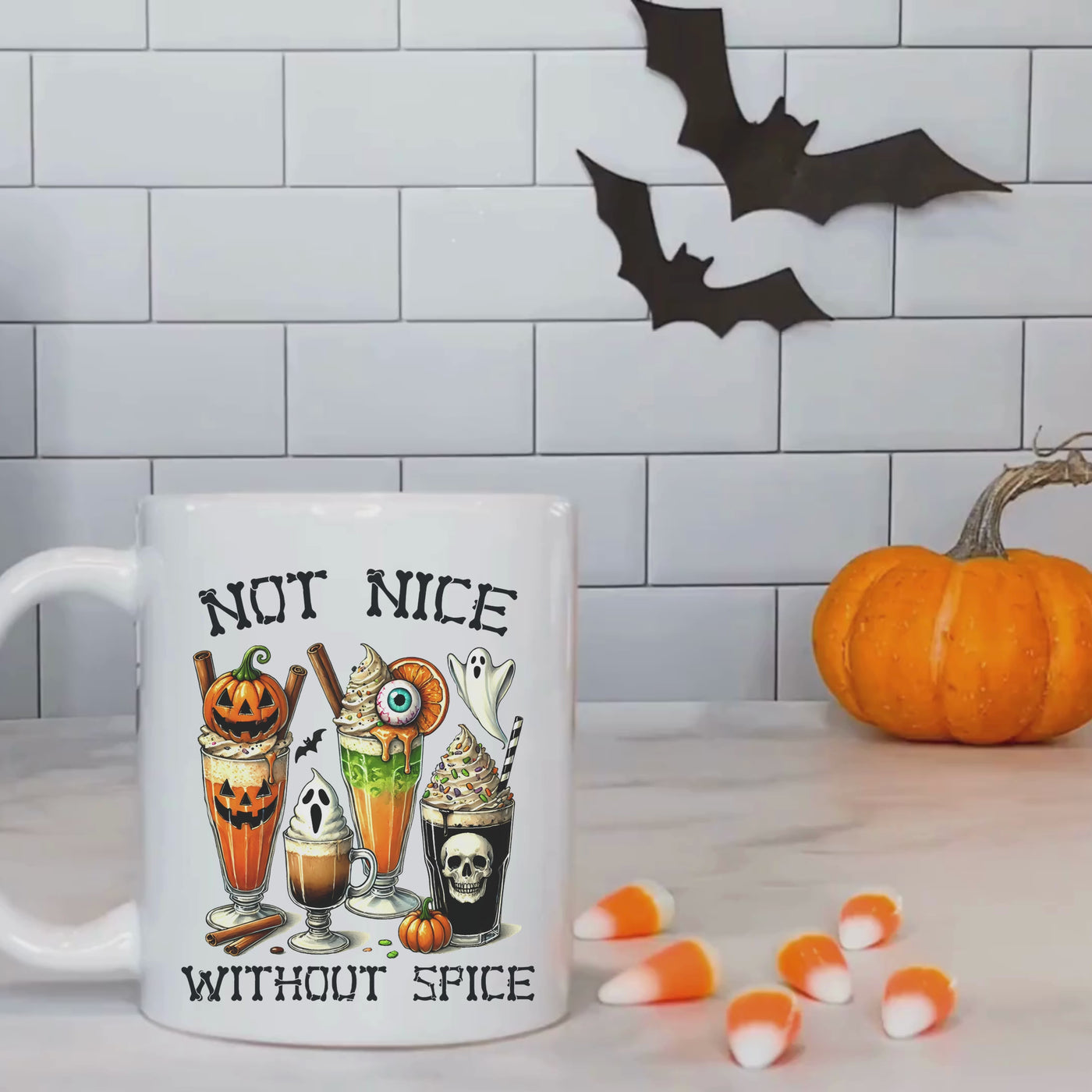 Not Nice Without Spice Halloween Ceramic Mug 11oz