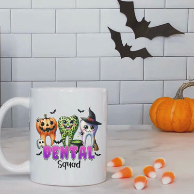 Spooky Sips Halloween Dental Squad 11oz Ceramic Mug - Perfect for Halloween Celebrations