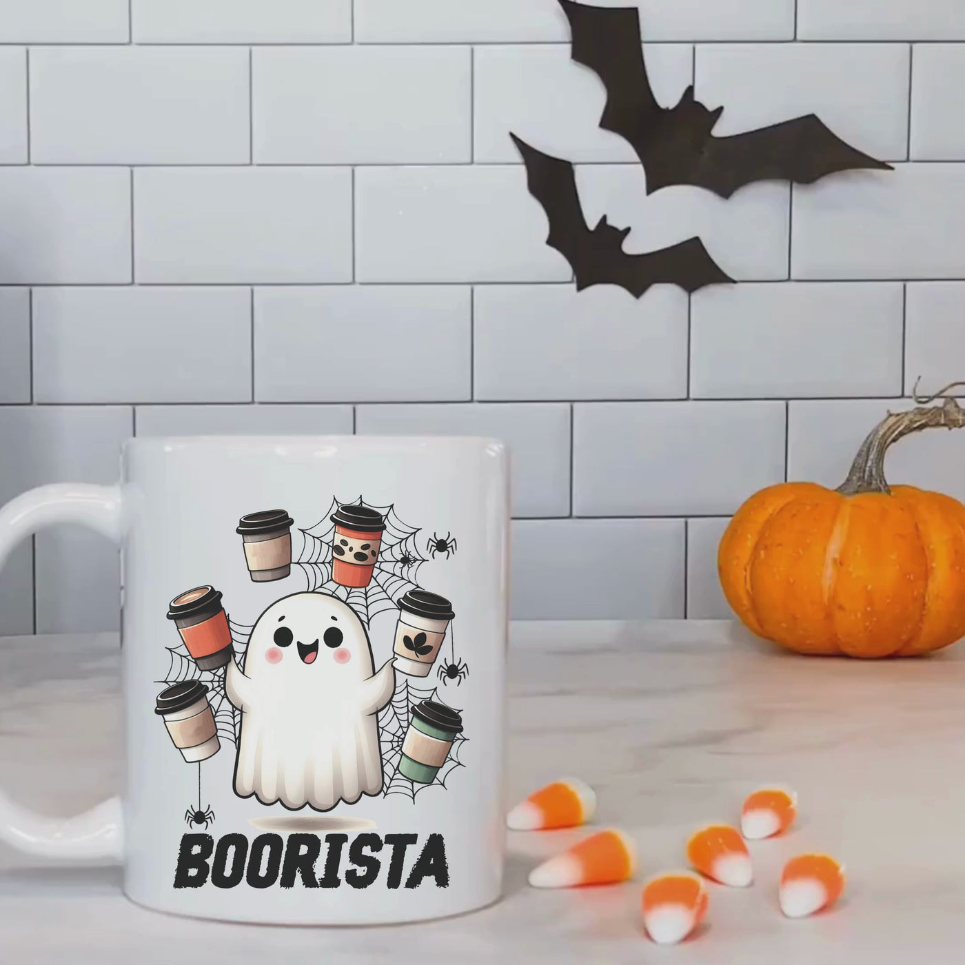 Halloween Ceramic Mug - 11oz Boorista Design for Spooky Sipping