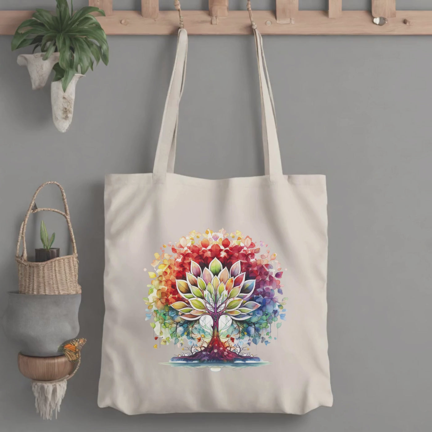 Custom Spiritual Yoga Tote Bag - Mindful Meditative Wellness - Holistic Balance for Harmony Tranquility Serenity Peace and Zen