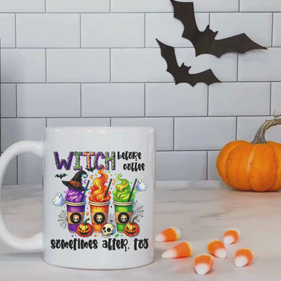 Witch Before Coffee After Too Halloween Ceramic Mug  Perfect for Your Spooky Morning Brew