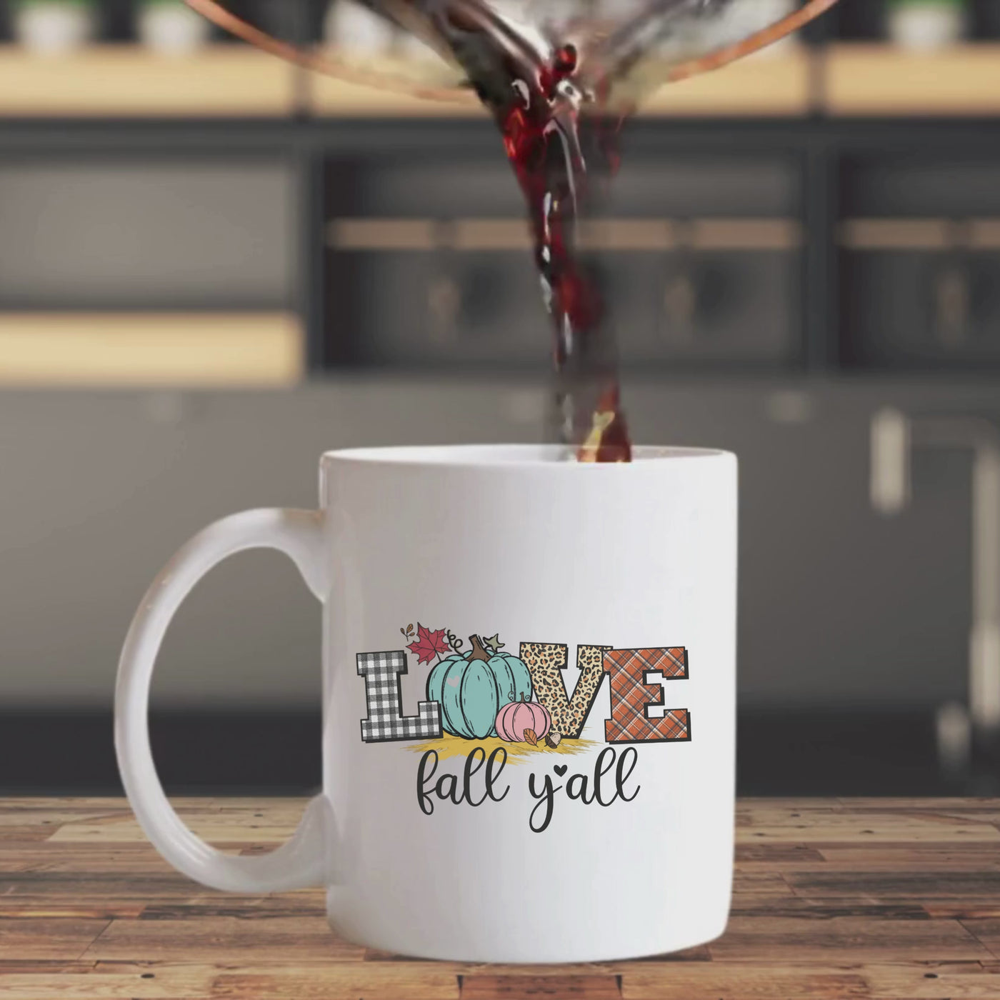 Love Fall Ya'll Ceramic Coffee Mug - Perfect for Autumn