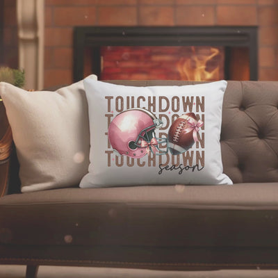 Touch Down Season Squared Pillow - Add Some Game Day Spirit to Your Home