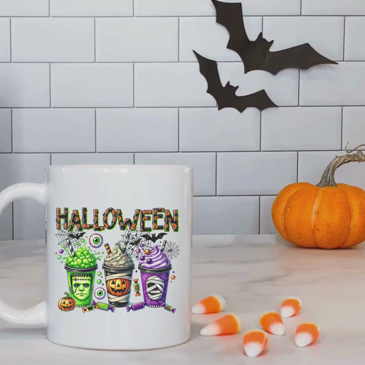 Halloween Ceramic Mug - 11oz  Spooky Coffee Mug for the Holiday