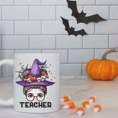 Spooky Teacher Gift Ceramic Witch Hat Mug - Perfect for Halloween