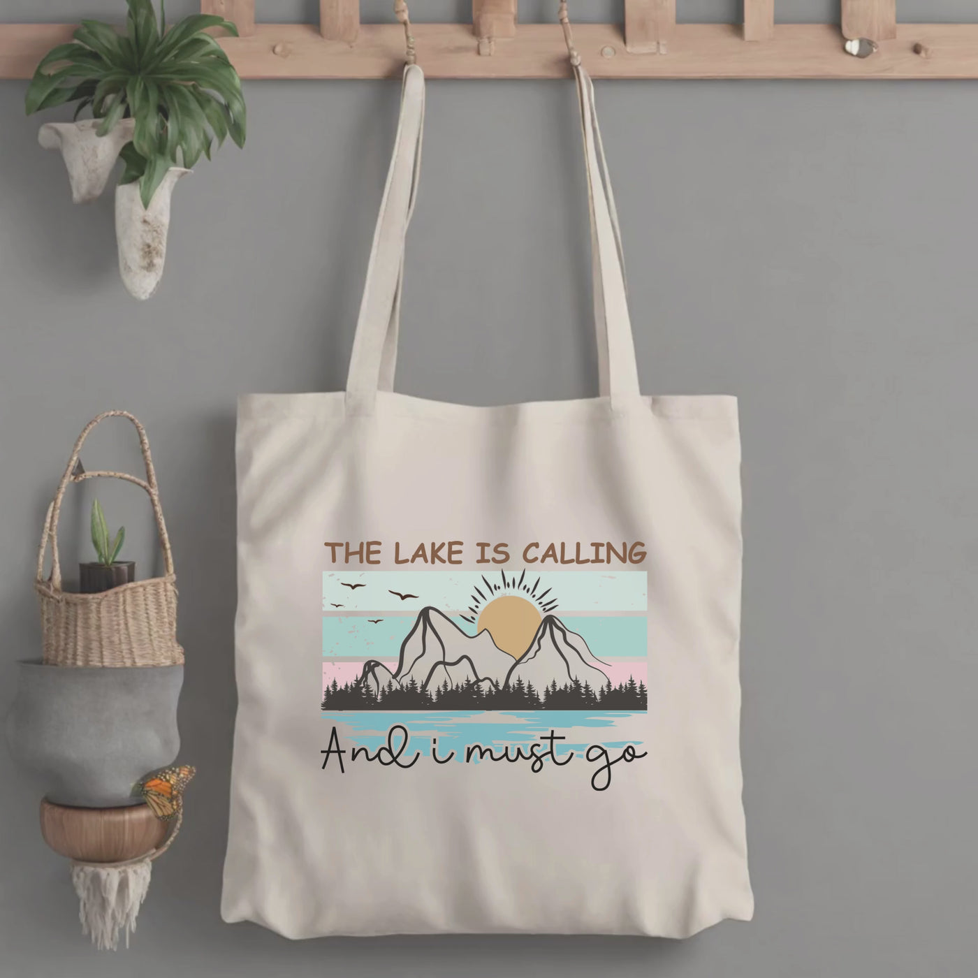 The Lake is Calling and I Must Go Summer Tote Bag Stylish and Spacious for All Your Warm Weather Essentials