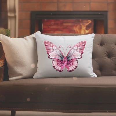 Breast Cancer Awareness Square Pillow - Support a Cause with this Cozy Accent